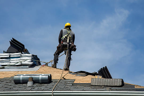 Professional Storm Damage Roof Repair technician working in Belchertown, MA